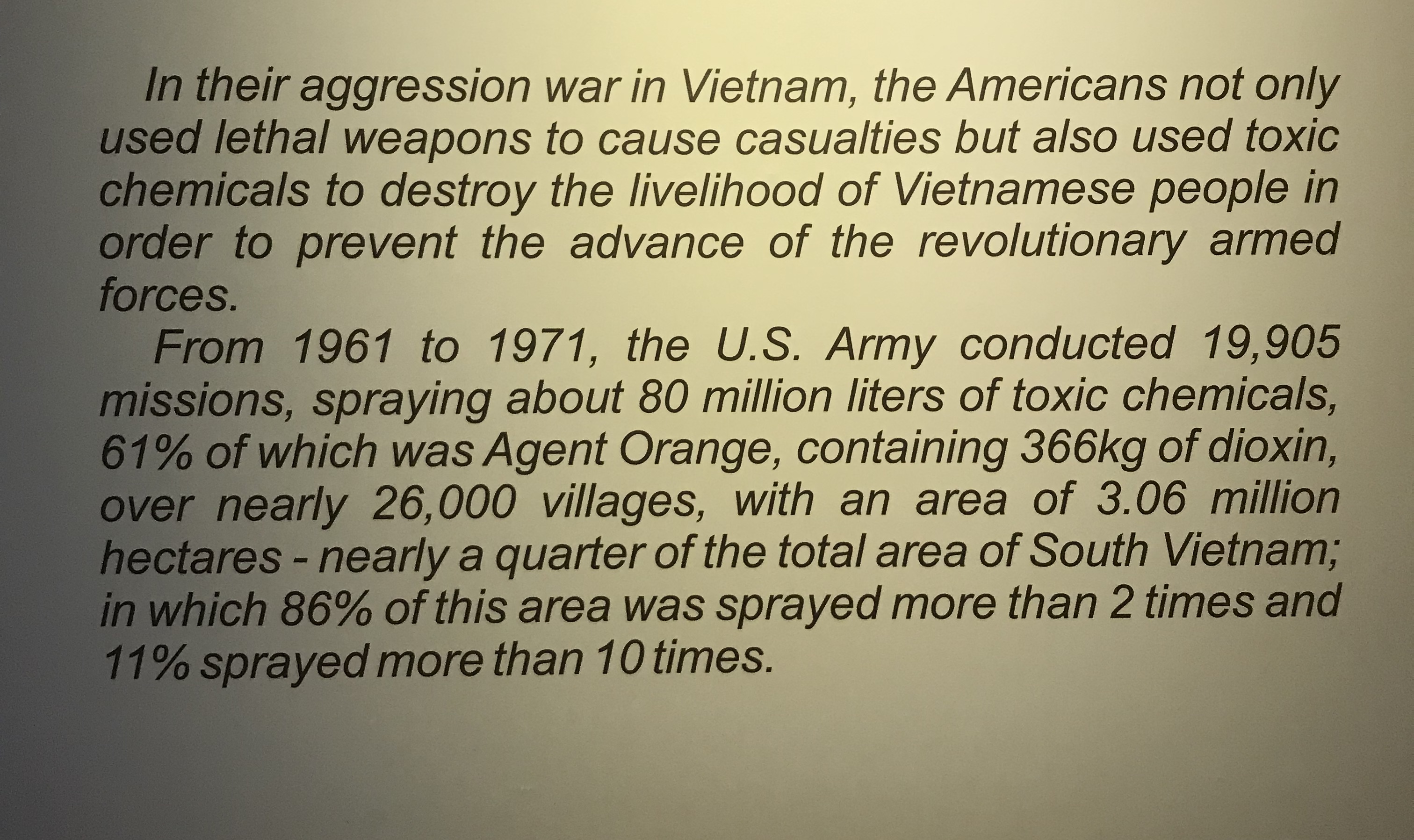 Erklärung Agent Orange Angriff, Vietnam
