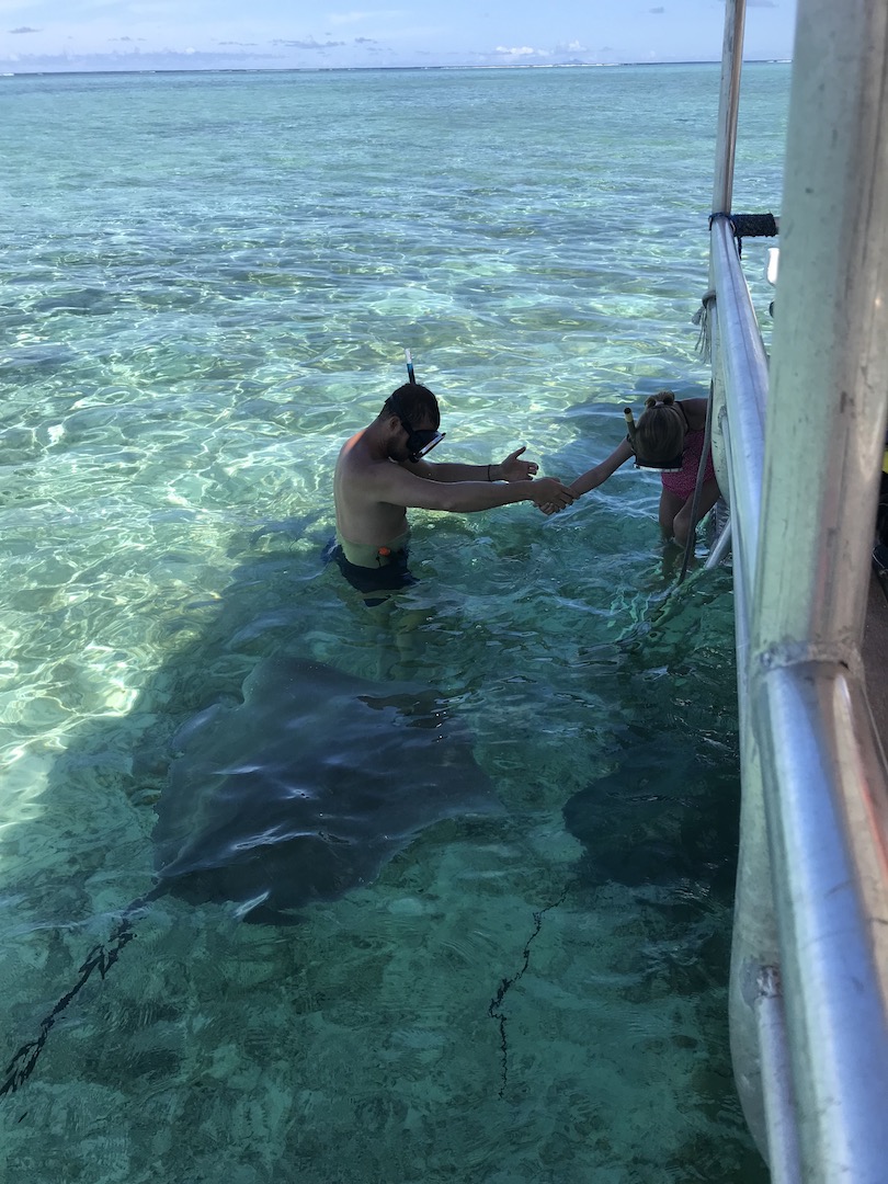 Schwimmen mit Stachelrochen, Bora Bora, Südsee